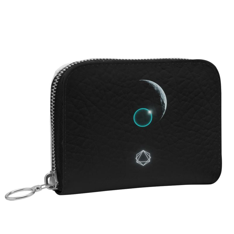 moon drop leather zip wallet