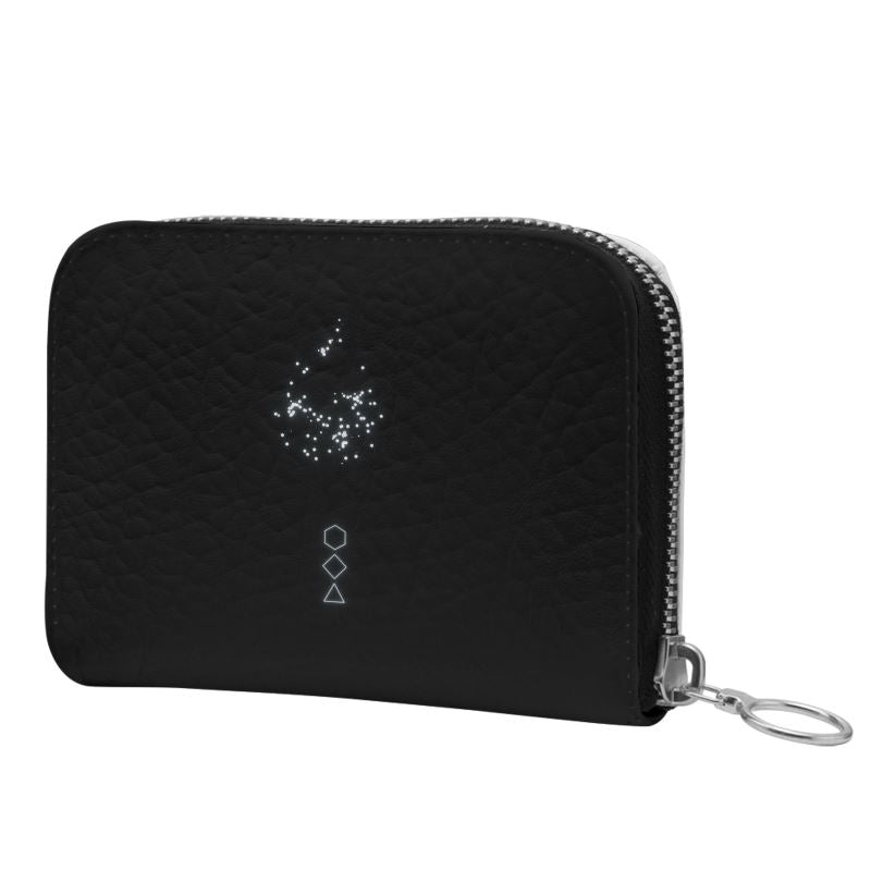 moon drop leather zip wallet